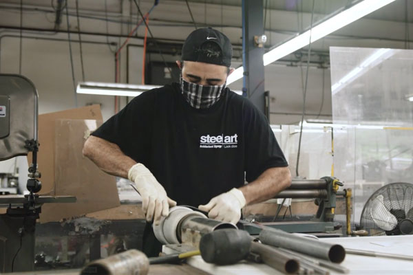 Photo of a Steel Art employee at work
