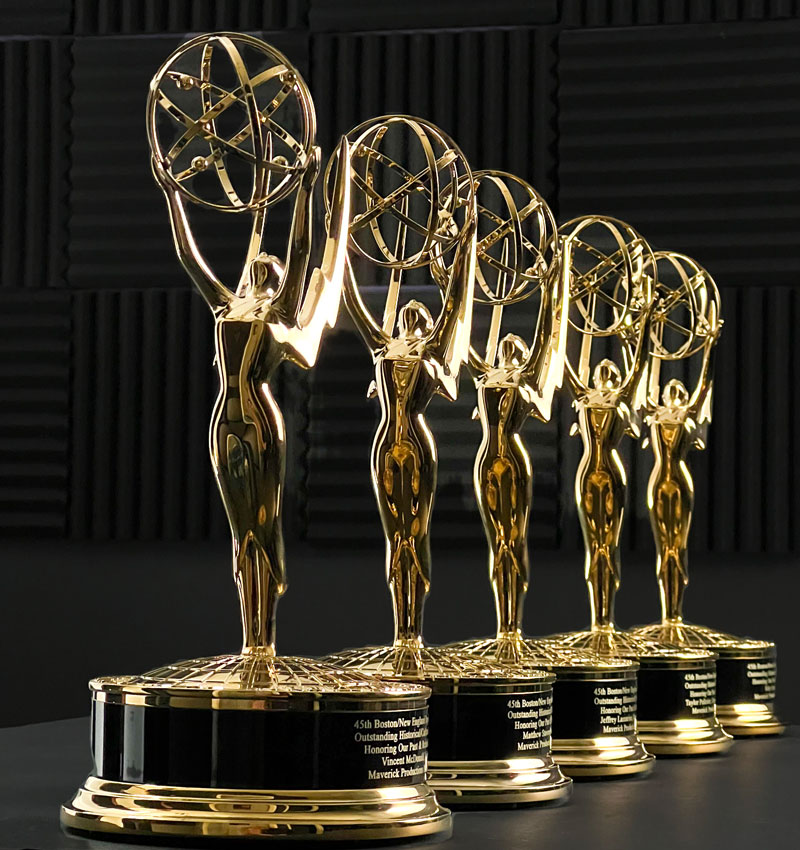 Photo of Maverick Boston Video Production Emmy Awards Lined Up