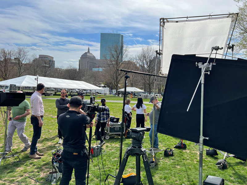 Photo of a video production shoot in Boston